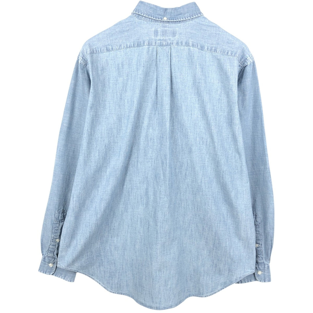 Ralph Lauren Classic Fit Long Sleeve Chambray Shirt, Men's XL cotton Blue type light blue Vintage Second Hand