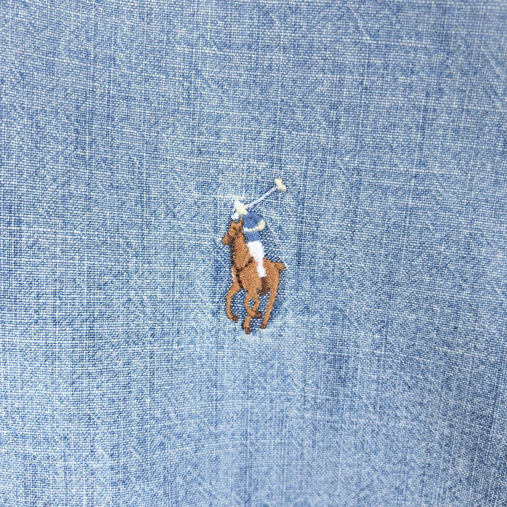 Ralph Lauren Classic Fit Long Sleeve Chambray Shirt, Men's XL cotton Blue type light blue Vintage Second Hand