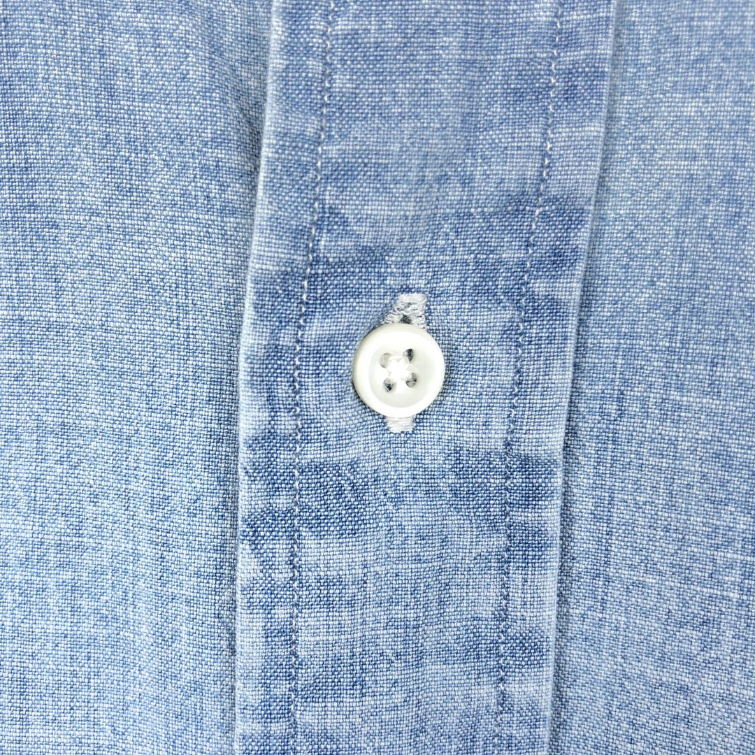 Ralph Lauren Classic Fit Long Sleeve Chambray Shirt, Men's XL cotton Blue type light blue Vintage Second Hand