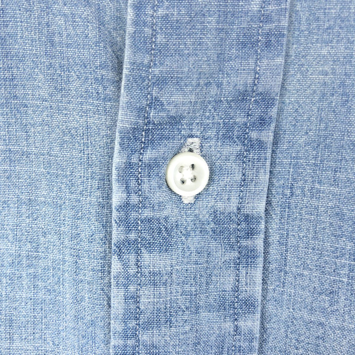 Ralph Lauren Classic Fit Long Sleeve Chambray Shirt, Men's XL cotton Blue type light blue Vintage Second Hand