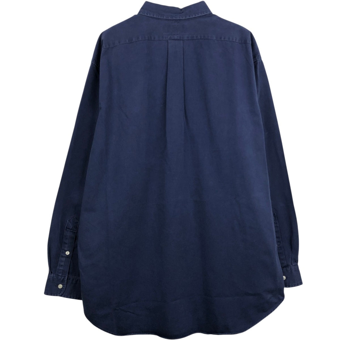 Ralph Lauren BLAKE long sleeve button down shirt, men's XL size cotton Navy blue Vintage Second Hand