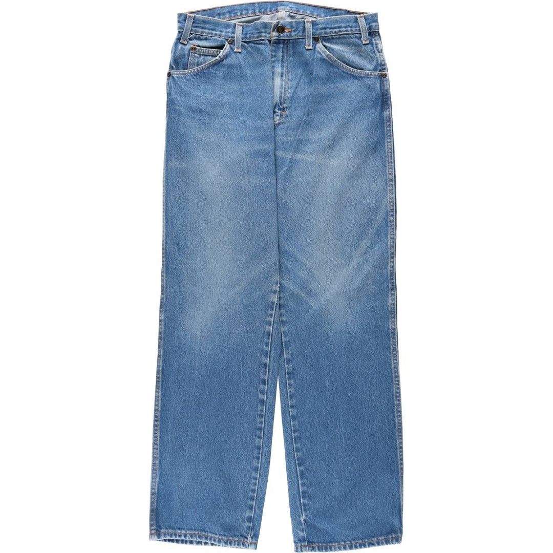 Dickies plain logo patch straight denim pants, unclear, size 34x32 (equivalent to men's W34), zipper fly, wide leg. unclear blue type Vintage Second Hand