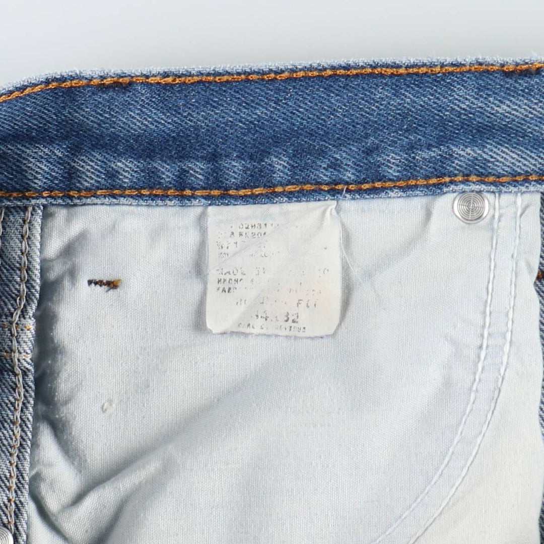 Dickies plain logo patch straight denim pants, unclear, size 34x32 (equivalent to men's W34), zipper fly, wide leg. unclear blue type Vintage Second Hand