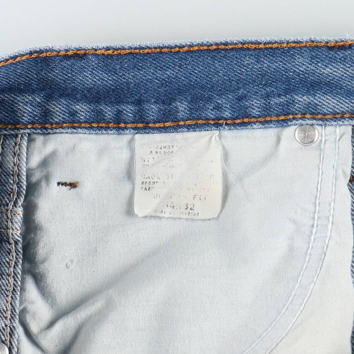 Dickies plain logo patch straight denim pants, unclear, size 34x32 (equivalent to men's W34), zipper fly, wide leg. unclear blue type Vintage Second Hand