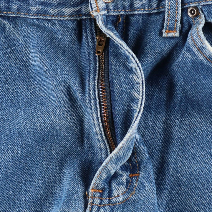 Dickies plain logo patch straight denim pants, unclear, size 34x32 (equivalent to men's W34), zipper fly, wide leg. unclear blue type Vintage Second Hand