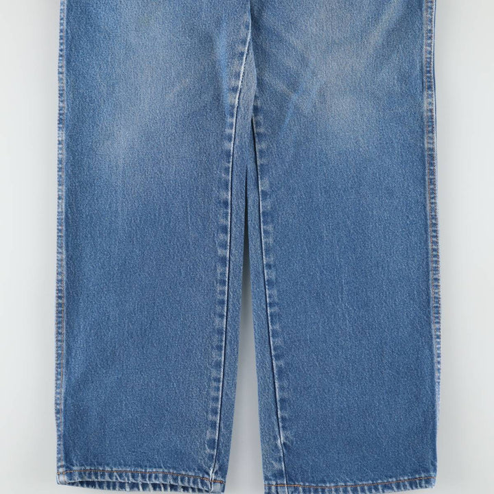 Dickies plain logo patch straight denim pants, unclear, size 34x32 (equivalent to men's W34), zipper fly, wide leg. unclear blue type Vintage Second Hand