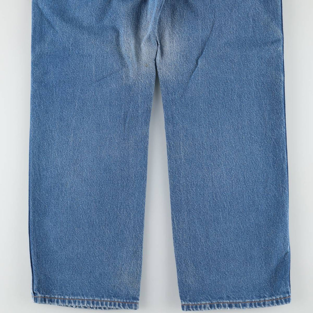 Dickies plain logo patch straight denim pants, unclear, size 34x32 (equivalent to men's W34), zipper fly, wide leg. unclear blue type Vintage Second Hand