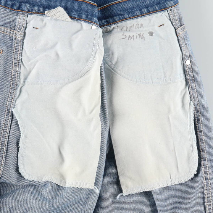 Dickies plain logo patch straight denim pants, unclear, size 34x32 (equivalent to men's W34), zipper fly, wide leg. unclear blue type Vintage Second Hand