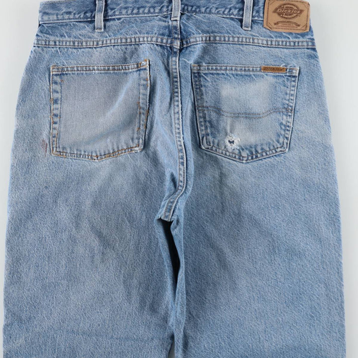 Dickies tapered denim pants for men, equivalent to W35 unclear Blue type light blue Vintage Second Hand