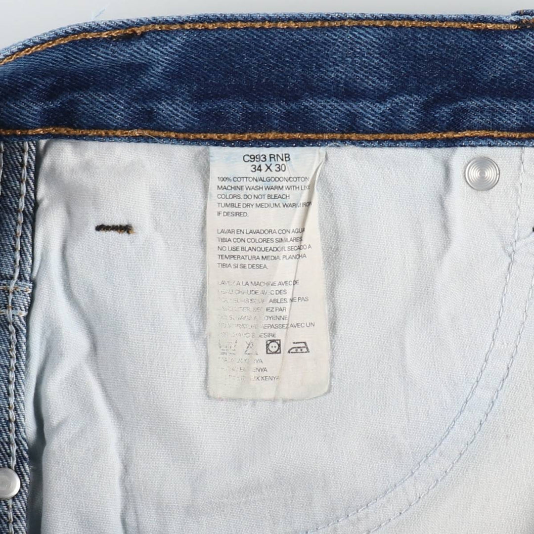 Dickies tapered denim pants for men, equivalent to W33 cotton navy blue type Vintage Second Hand