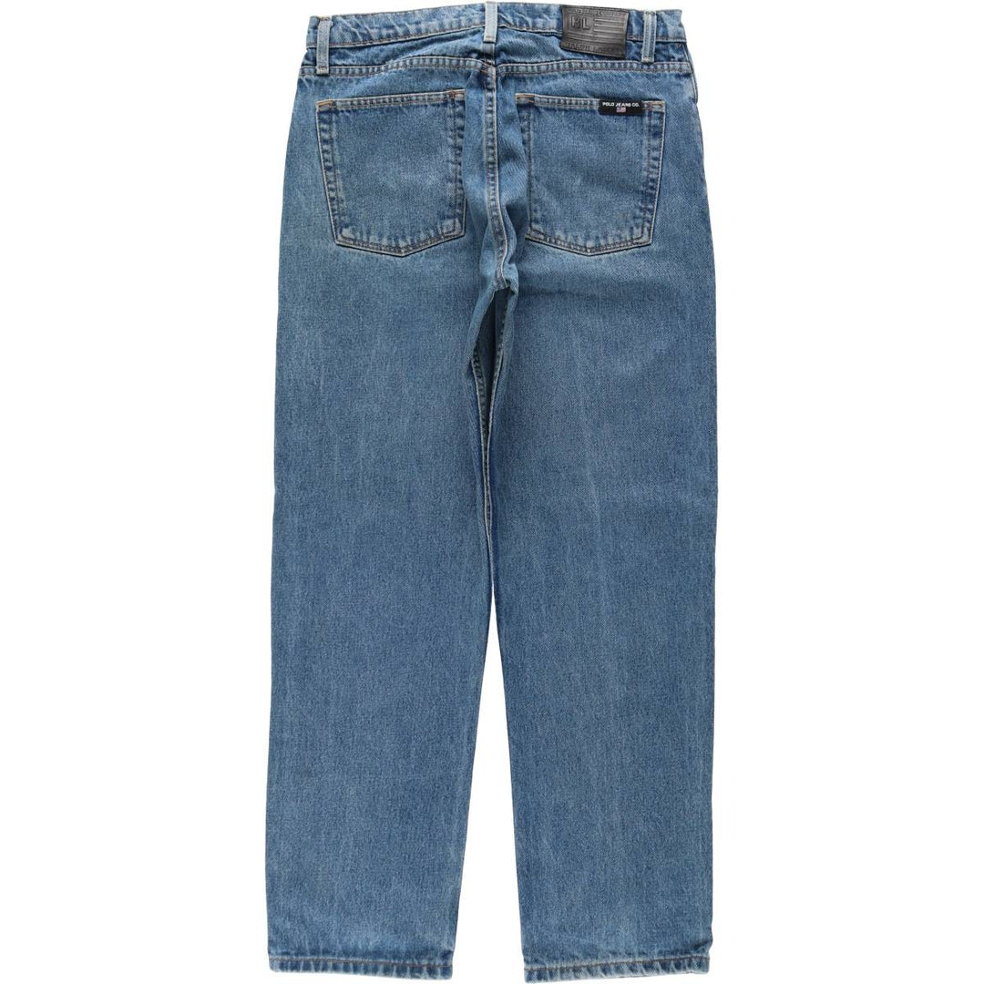 Ralph Lauren POLO JEANS COMPANY RELAXED tapered denim pants for men, equivalent to W32 cotton blue type Vintage Second Hand