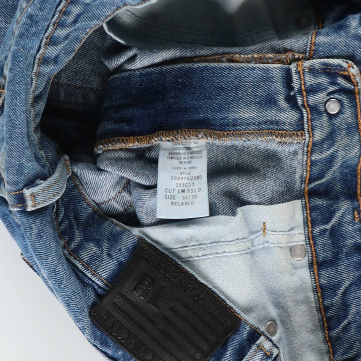 Ralph Lauren POLO JEANS COMPANY RELAXED tapered denim pants for men, equivalent to W32 cotton blue type Vintage Second Hand