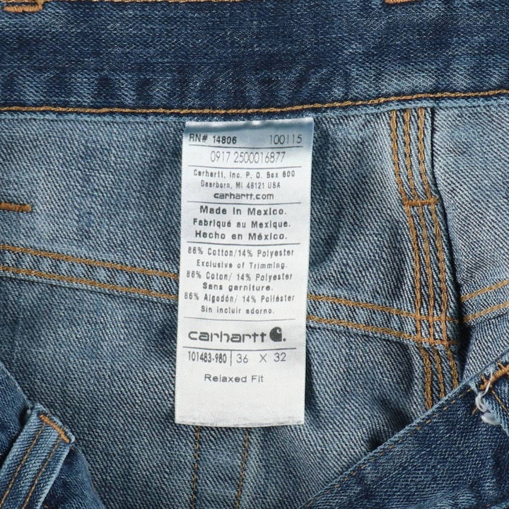 Carhartt Relaxed Fit Tapered Denim Pants for Men, W37 cotton blue type Vintage Second Hand