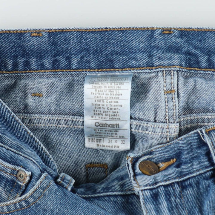 Carhartt Relaxed Fit Tapered Denim Pants for Men, W34 equivalent cotton blue type Vintage Second Hand