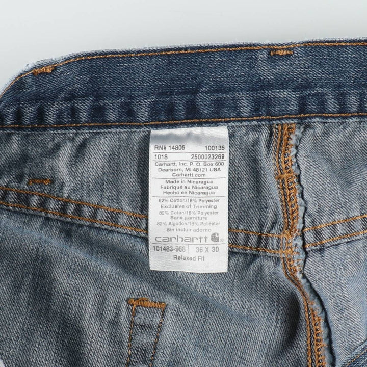 Carhartt Relaxed Fit Tapered Denim Pants for Men, W36 cotton blue type Vintage Second Hand