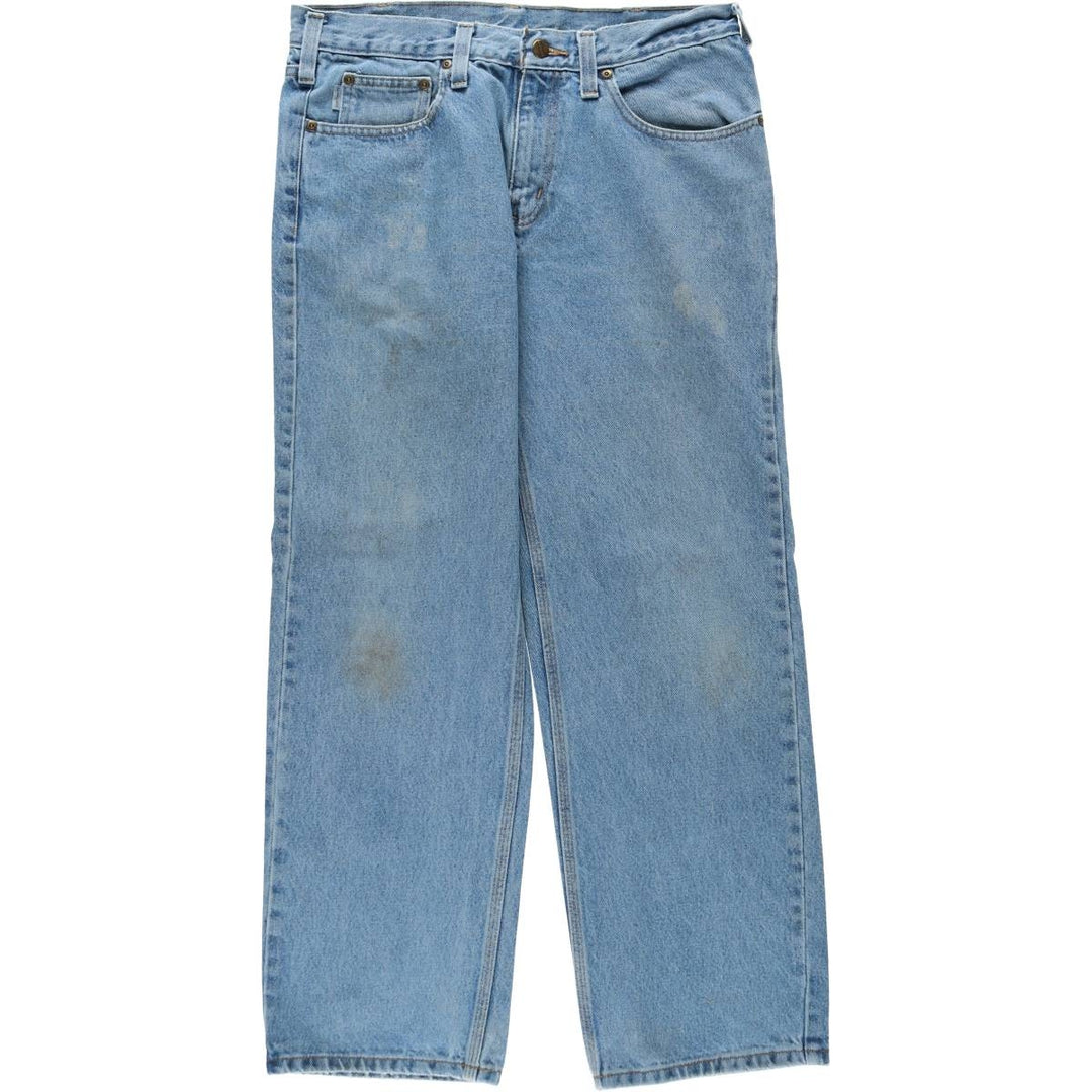 Carhartt Relaxed Fit Tapered Denim Pants for Men, W34 equivalent cotton blue type Vintage Second Hand