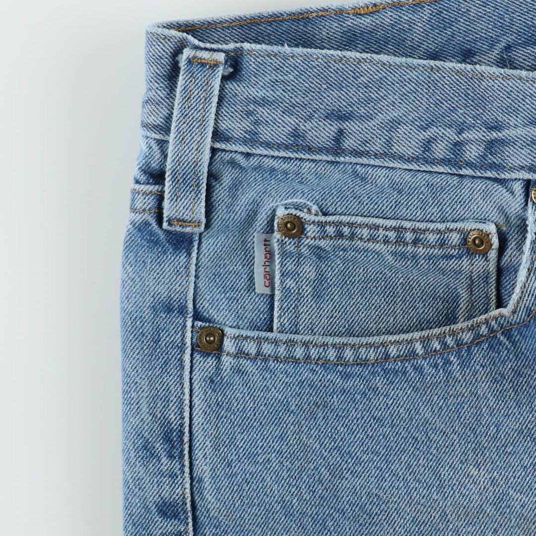 Carhartt Relaxed Fit Tapered Denim Pants for Men, W34 equivalent cotton blue type Vintage Second Hand