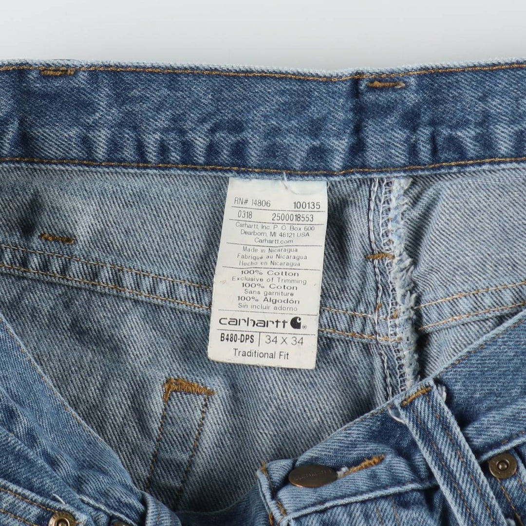 Carhartt Traditional FIT Tapered Denim Pants Men's W36 cotton blue type Vintage Second Hand