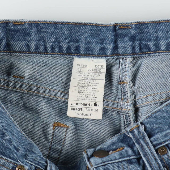 Carhartt Traditional FIT Tapered Denim Pants Men's W36 cotton blue type Vintage Second Hand