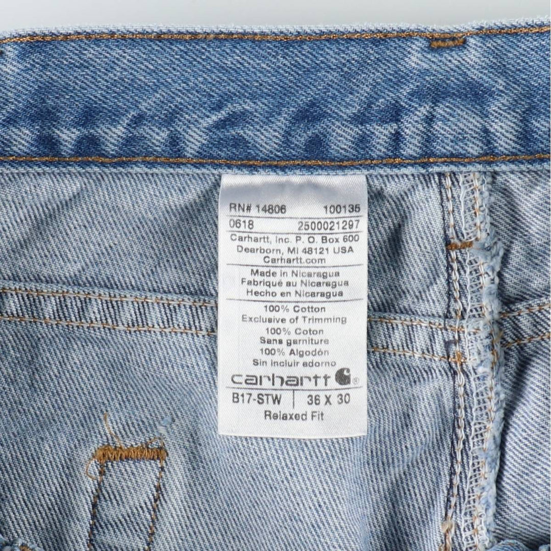 Carhartt Relaxed Fit Tapered Denim Pants for Men, W36 cotton blue type Vintage Second Hand