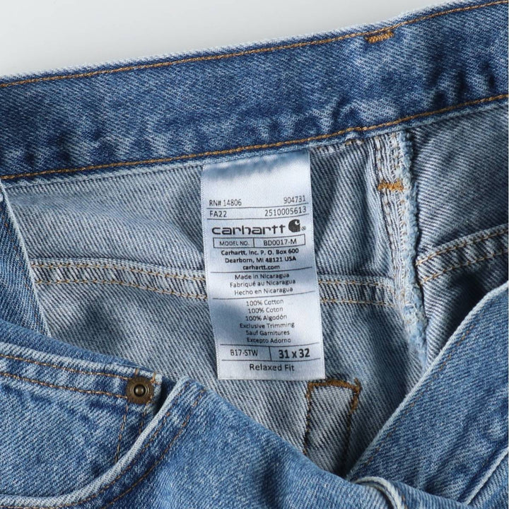 Carhartt Relaxed Fit Tapered Denim Pants, Men's Size W30 (approx.) cotton blue type Vintage Second Hand