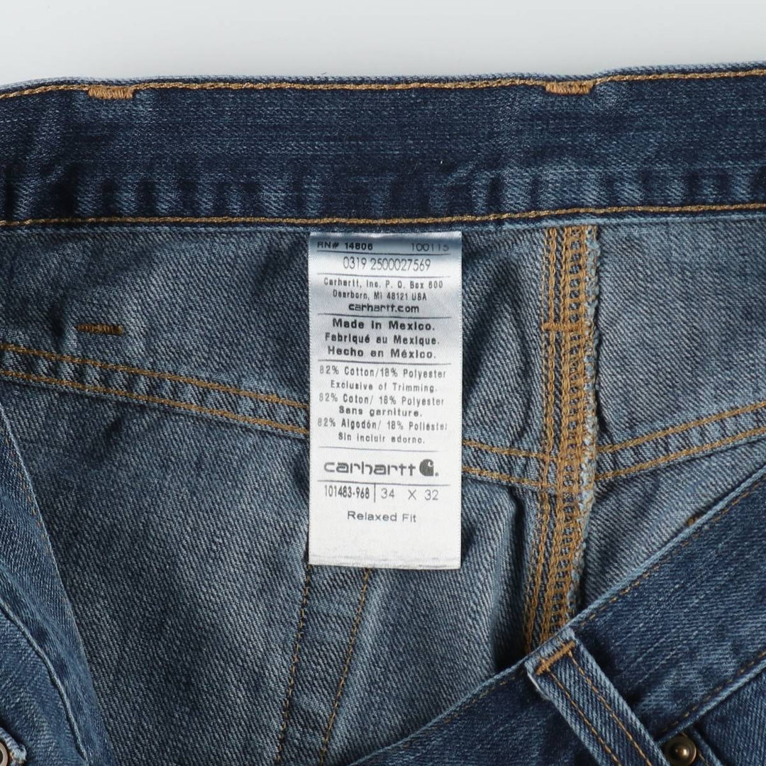 Carhartt Relaxed Fit Tapered Denim Pants for Men, W36 cotton blue type Vintage Second Hand