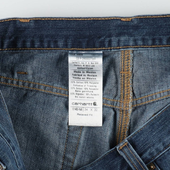 Carhartt Relaxed Fit Tapered Denim Pants for Men, W36 cotton blue type Vintage Second Hand