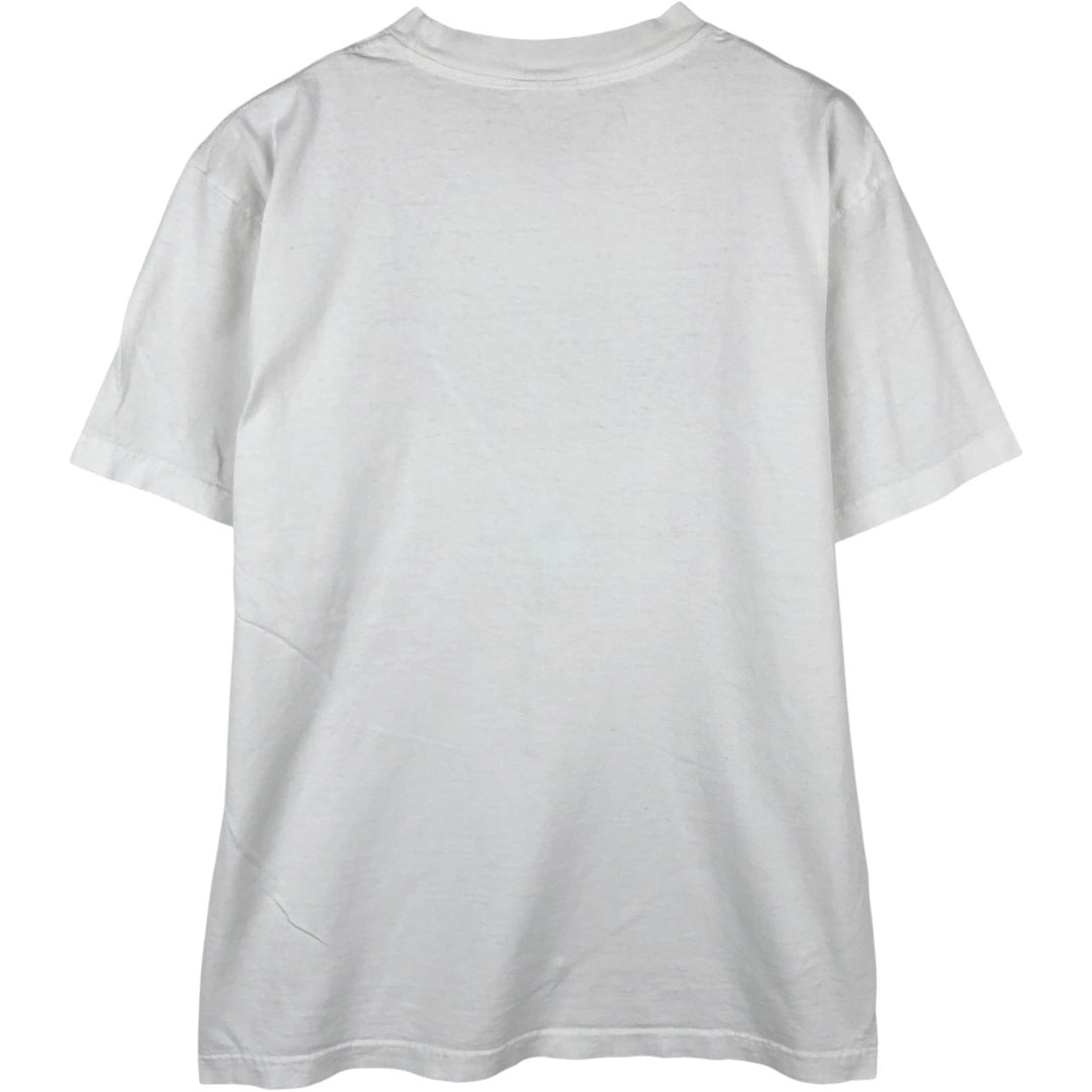 Adidas logo print T-shirt, made in Canada, men's size M cotton white type Vintage Second Hand