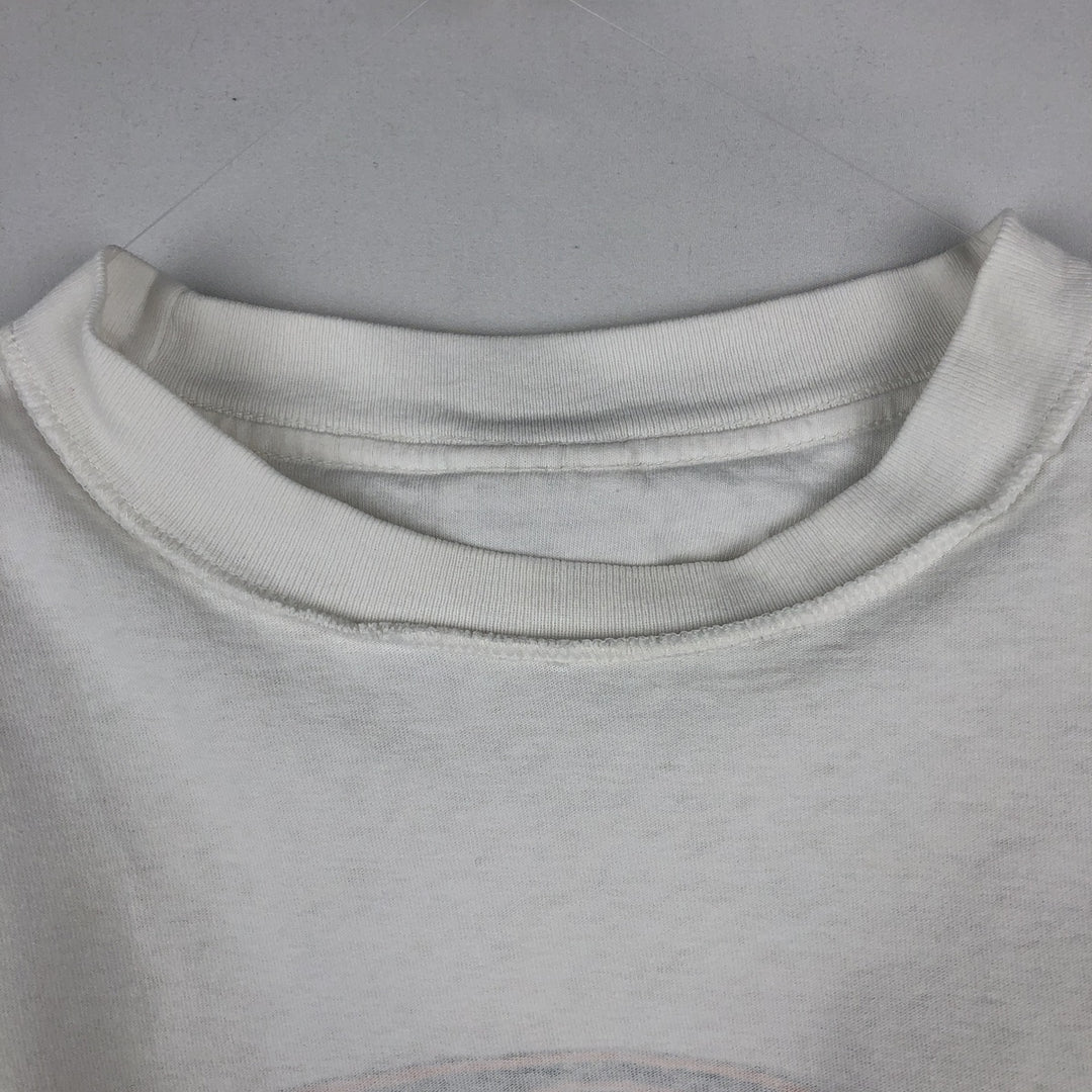 Adidas logo print T-shirt, made in Canada, men's size M cotton white type Vintage Second Hand