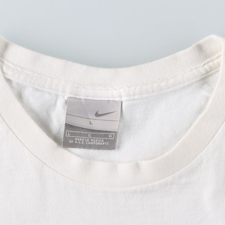 00'S Nike logo print T-shirt, men's size L cotton white type Vintage Second Hand