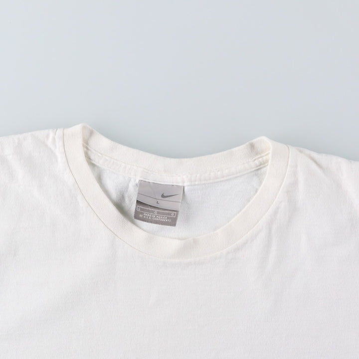 00'S Nike logo print T-shirt, men's size L cotton white type Vintage Second Hand