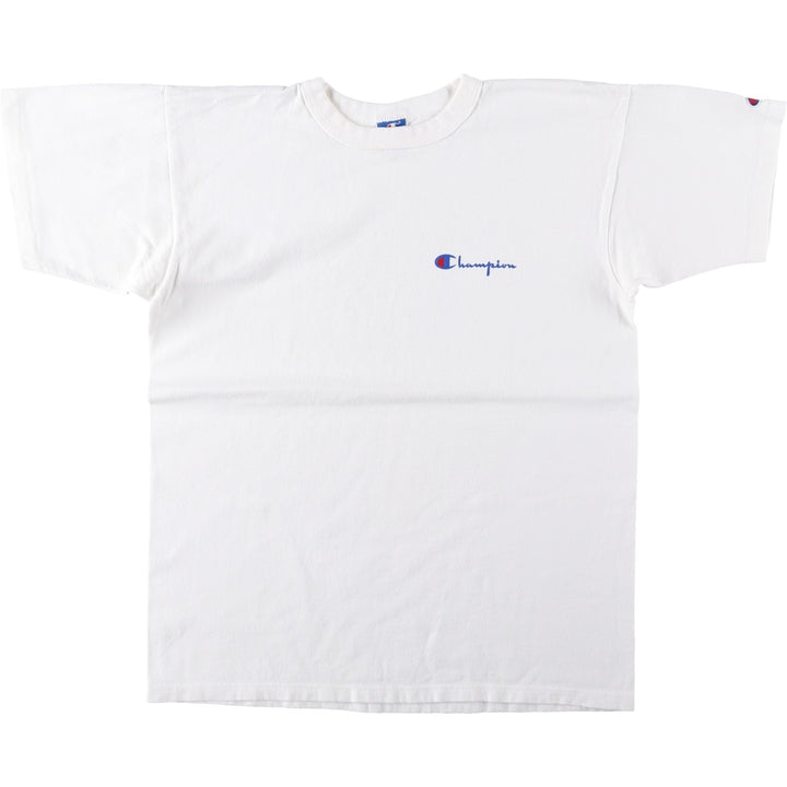 Champion One-Point Logo T-Shirt, Made in USA, Men's Size L cotton white type Vintage Second Hand
