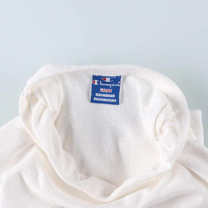 Champion One-Point Logo T-Shirt, Made in USA, Men's Size L cotton white type Vintage Second Hand