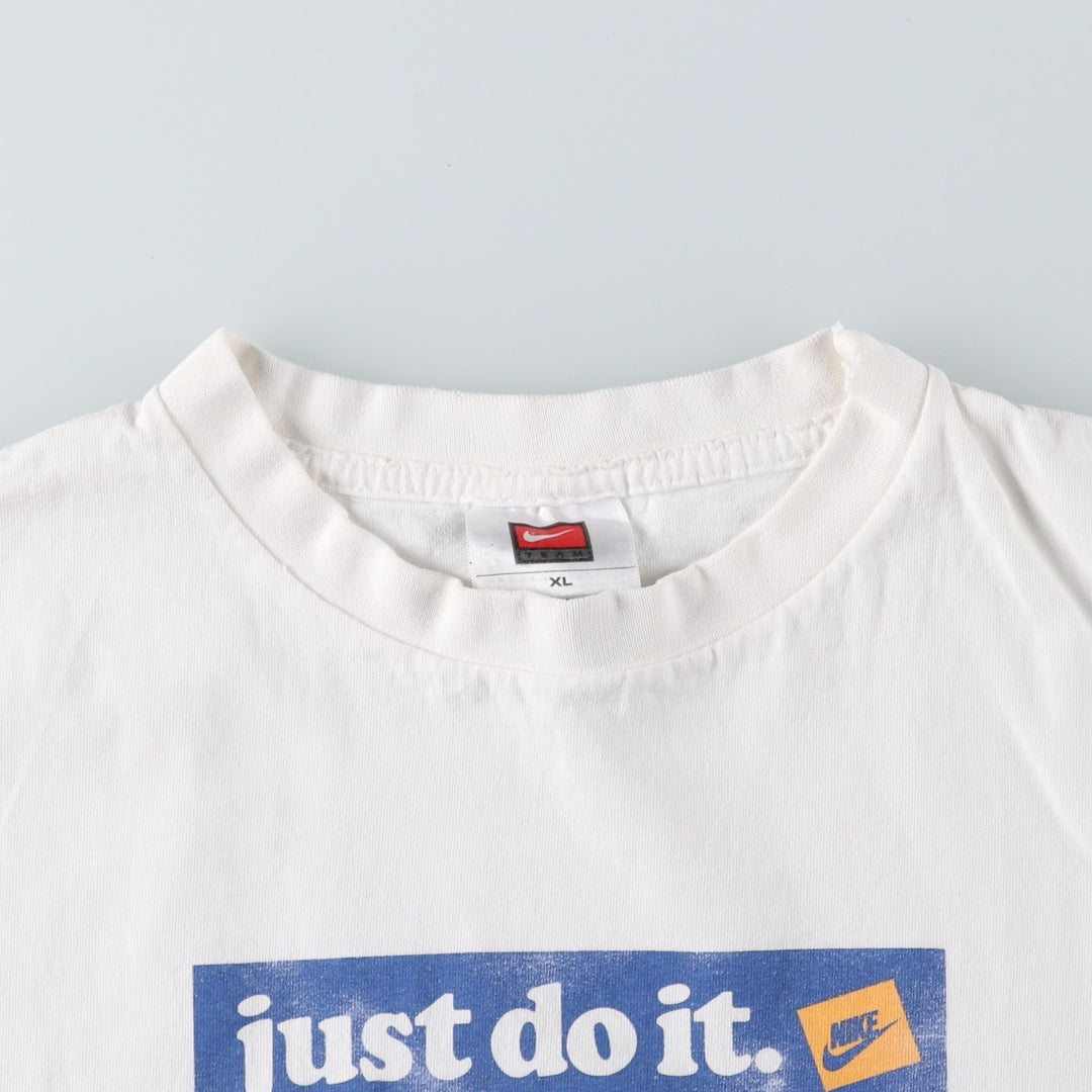 2000'S Nike Team Logo Print T-Shirt, Men's Size XL (approx.) cotton white type Vintage Second Hand