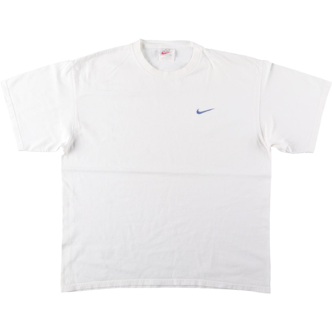 90'S Nike One Point Logo T-shirt, Men's L size, Vintage cotton white type Vintage Second Hand