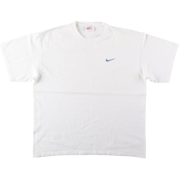 90'S Nike One Point Logo T-shirt, Men's L size, Vintage cotton white type Vintage Second Hand