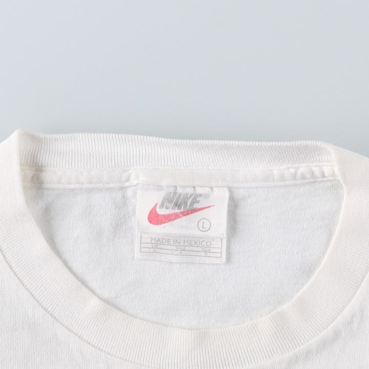 90'S Nike One Point Logo T-shirt, Men's L size, Vintage cotton white type Vintage Second Hand
