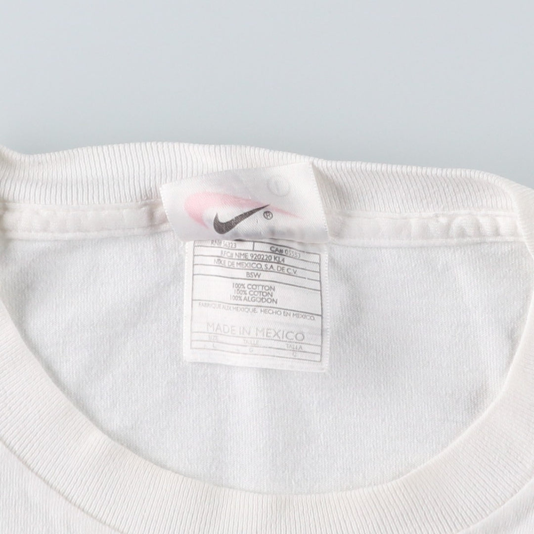 90'S Nike One Point Logo T-shirt, Men's L size, Vintage cotton white type Vintage Second Hand