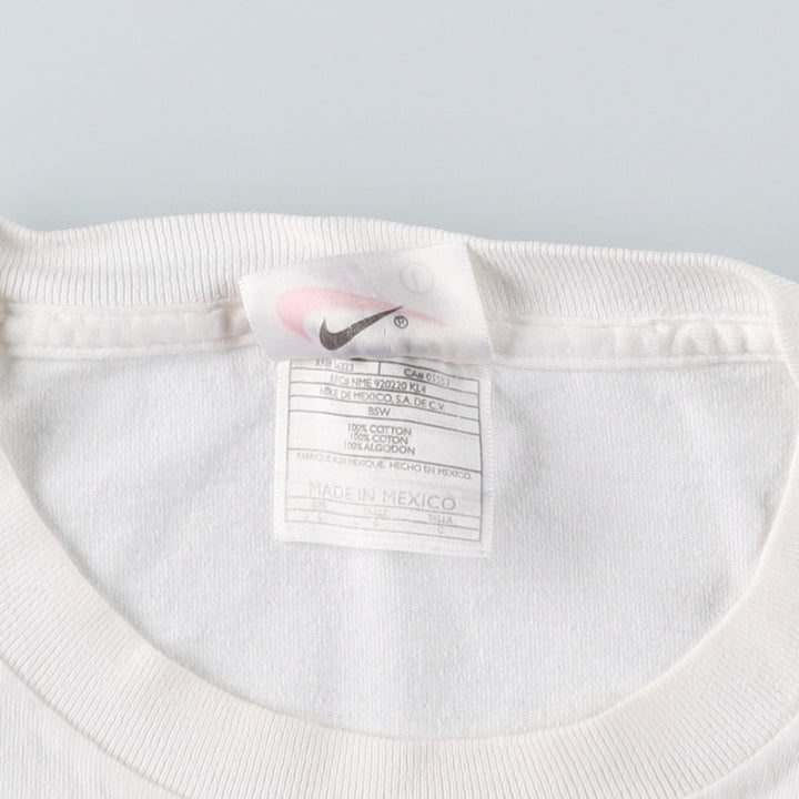 90'S Nike One Point Logo T-shirt, Men's L size, Vintage cotton white type Vintage Second Hand