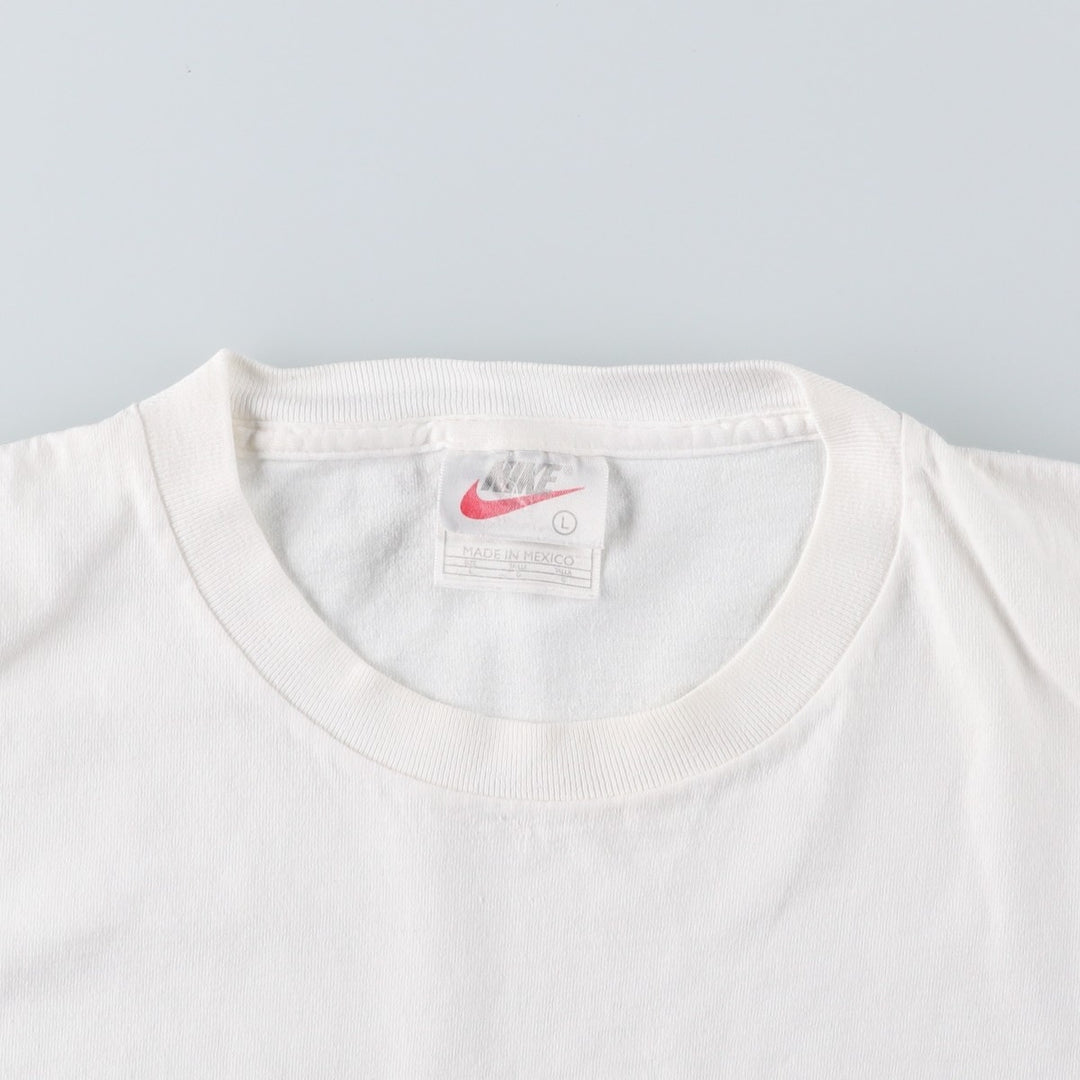 90'S Nike One Point Logo T-shirt, Men's L size, Vintage cotton white type Vintage Second Hand