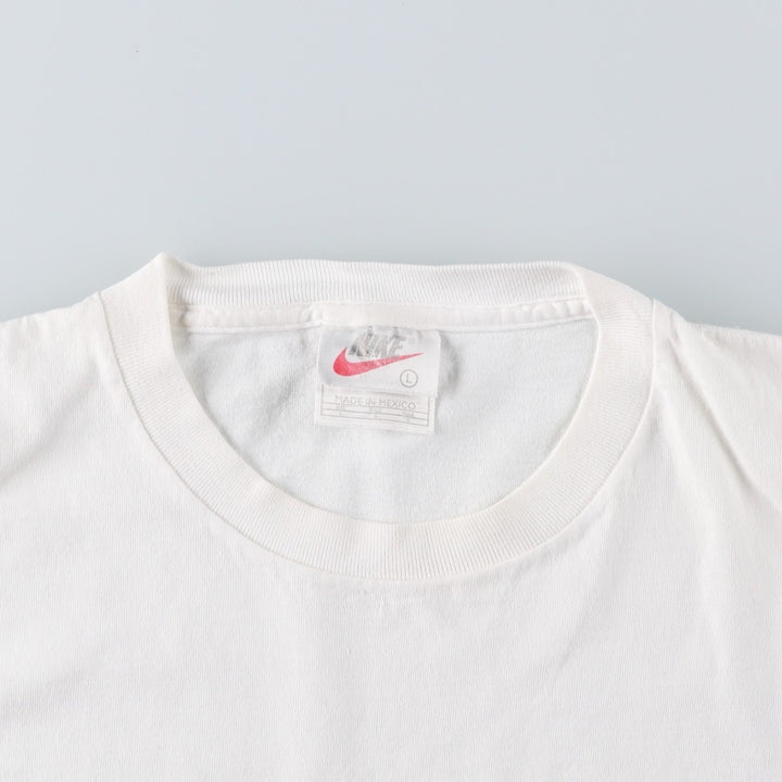 90'S Nike One Point Logo T-shirt, Men's L size, Vintage cotton white type Vintage Second Hand