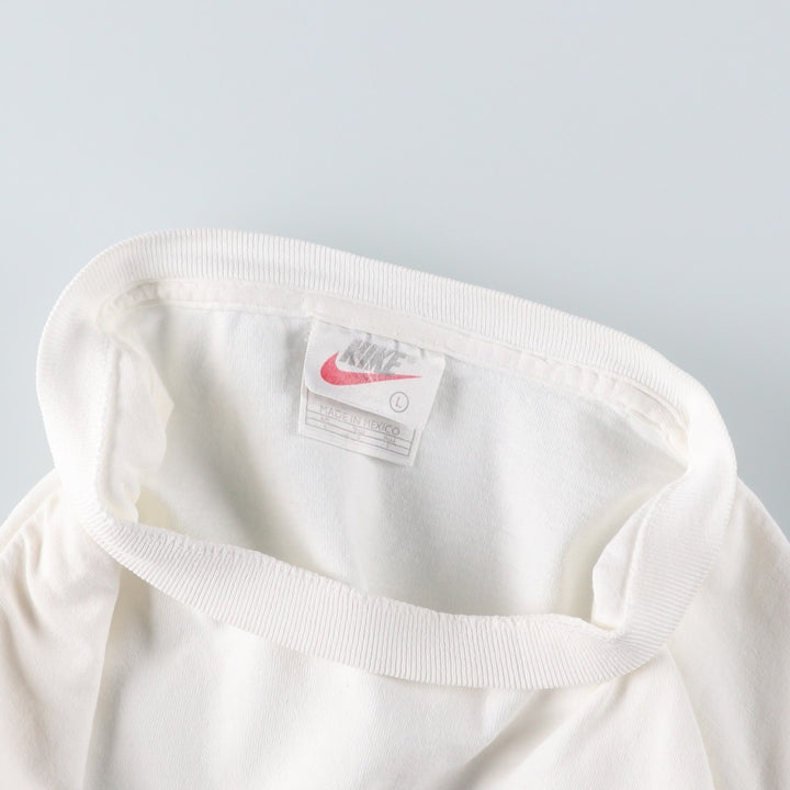 90'S Nike One Point Logo T-shirt, Men's L size, Vintage cotton white type Vintage Second Hand