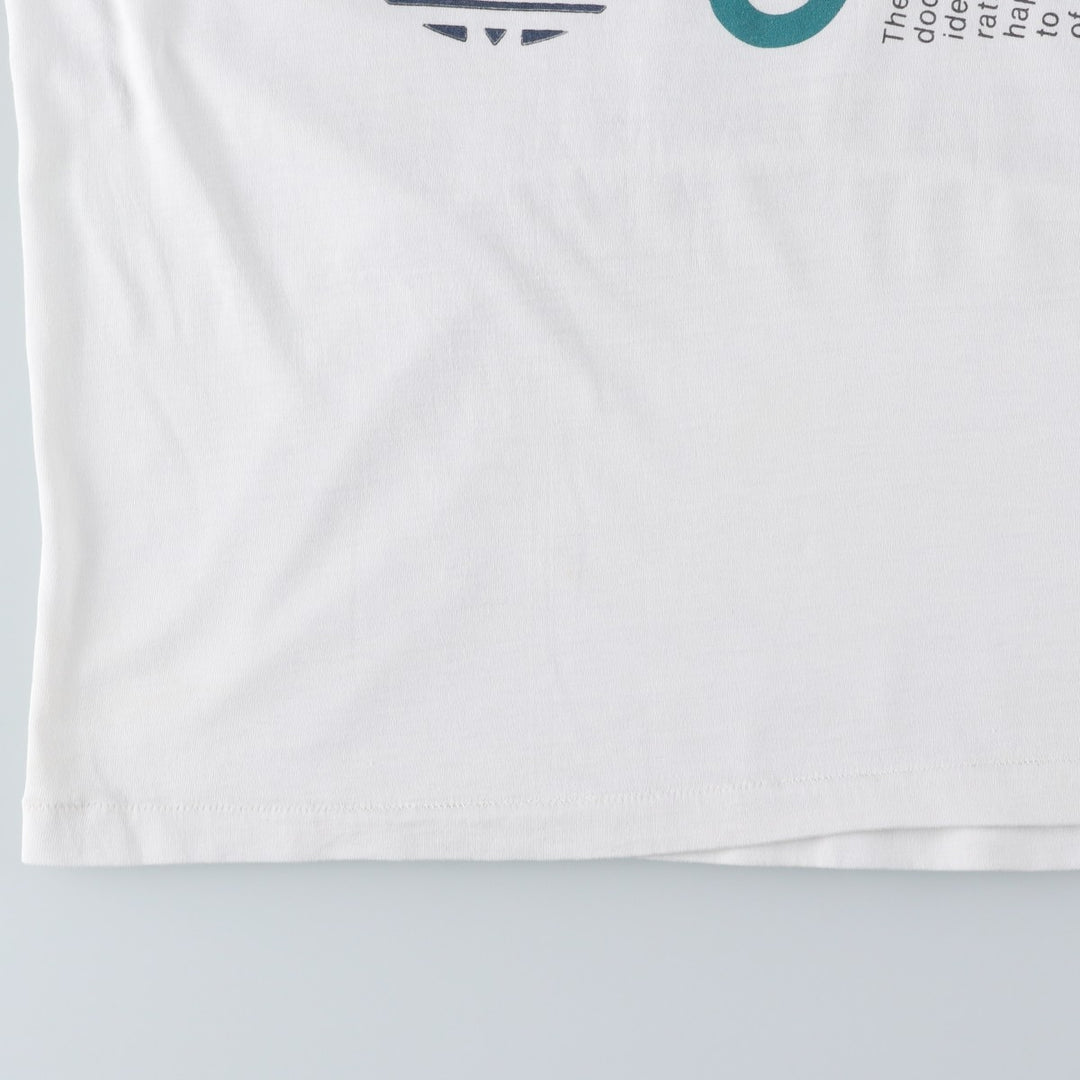 90'S Adidas Trefoil Logo Print T-Shirt, Made in USA, Men's XL (approx.), Vintage polyester white type Vintage Second Hand