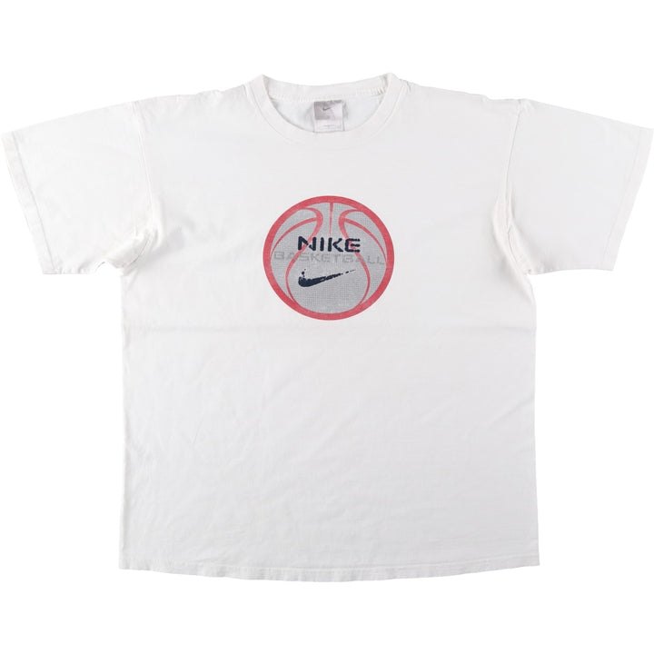 90s-00'S Nike Logo Print T-Shirt, Made in USA, Men's Size L (approx.), Vintage cotton white type Vintage Second Hand
