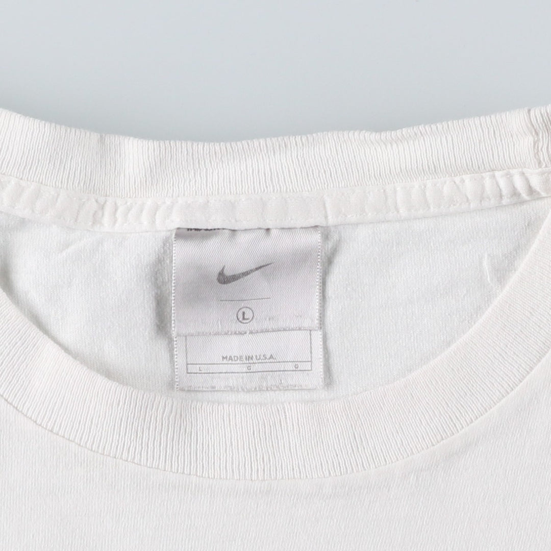 90s-00'S Nike Logo Print T-Shirt, Made in USA, Men's Size L (approx.), Vintage cotton white type Vintage Second Hand