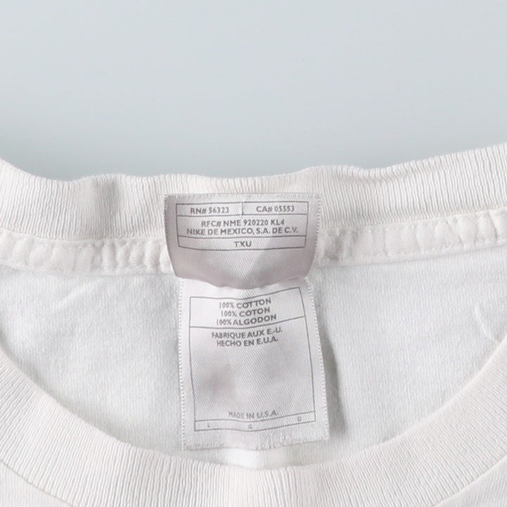 90s-00'S Nike Logo Print T-Shirt, Made in USA, Men's Size L (approx.), Vintage cotton white type Vintage Second Hand