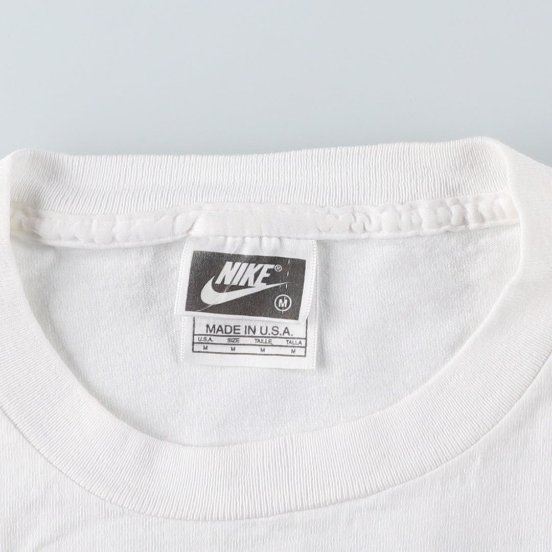90'S Nike Logo Print T-Shirt, Made in USA, Men's Size M (approx.), Vintage cotton white type Vintage Second Hand
