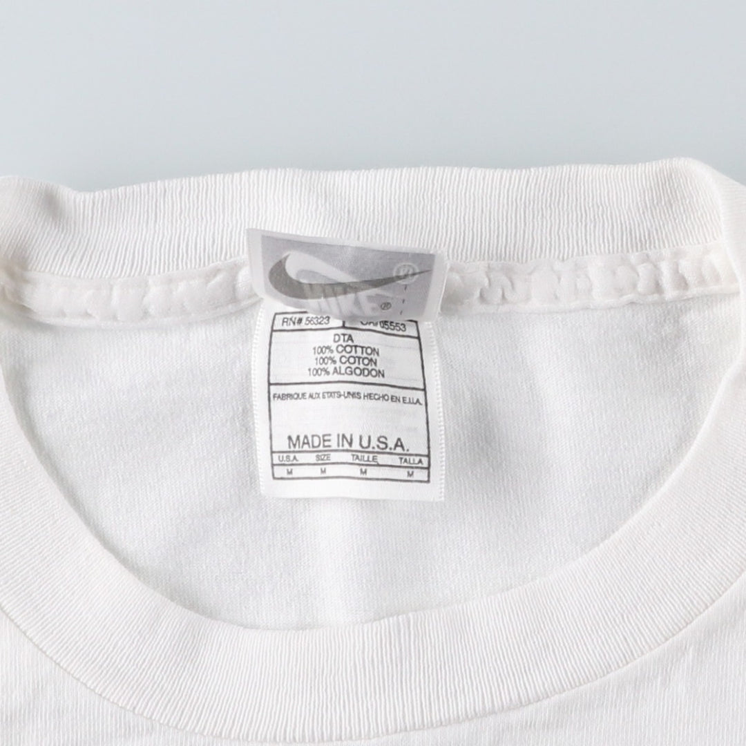 90'S Nike Logo Print T-Shirt, Made in USA, Men's Size M (approx.), Vintage cotton white type Vintage Second Hand
