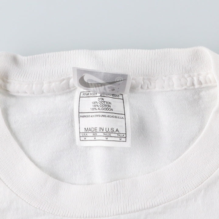 90'S Nike Logo Print T-Shirt, Made in USA, Men's Size M (approx.), Vintage cotton white type Vintage Second Hand