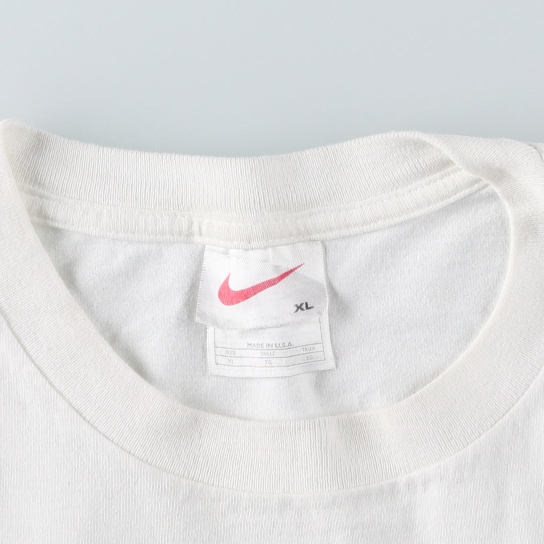 90'S Nike One Point Logo T-shirt Made in USA Men's XL Vintage cotton white type Vintage Second Hand